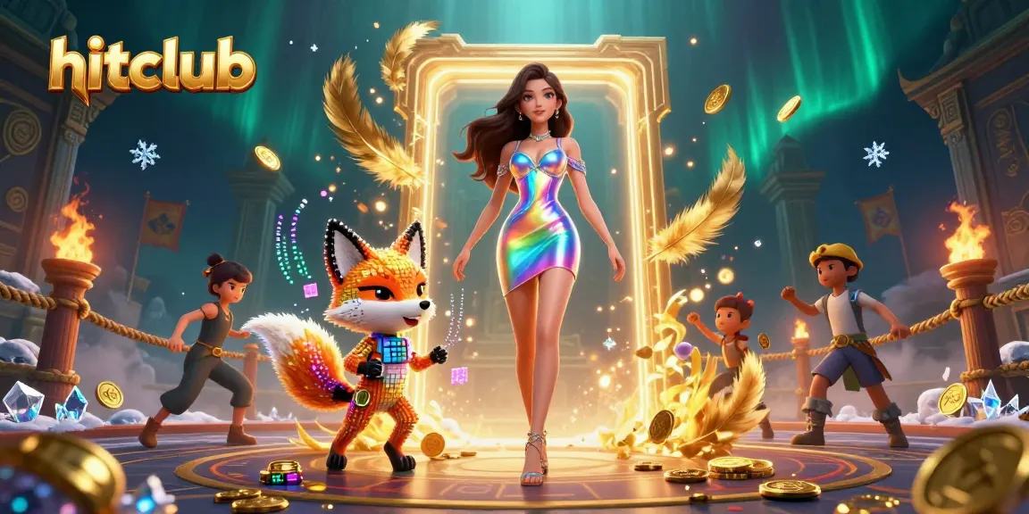 Experience excitement at hitclub with stunning visuals of vibrant casino elements and characters.