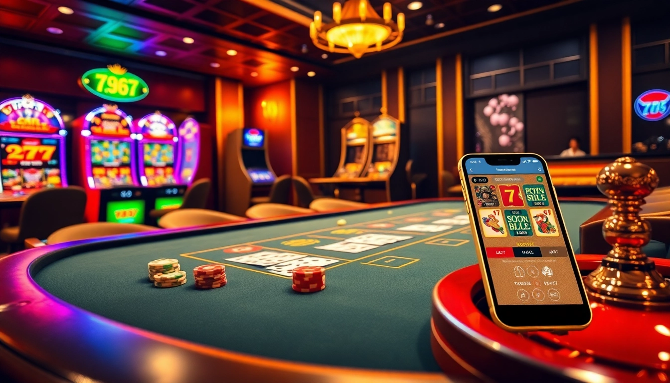 Experience the thrilling 7c77 app at a vibrant casino table filled with action!