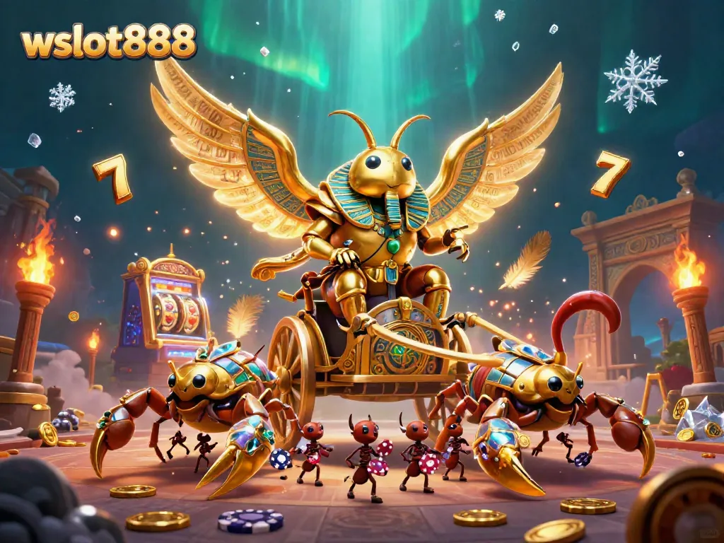 Permainan slot wslot888 yang mengasyikkan dengan simbol keberuntungan dan jackpot besar.