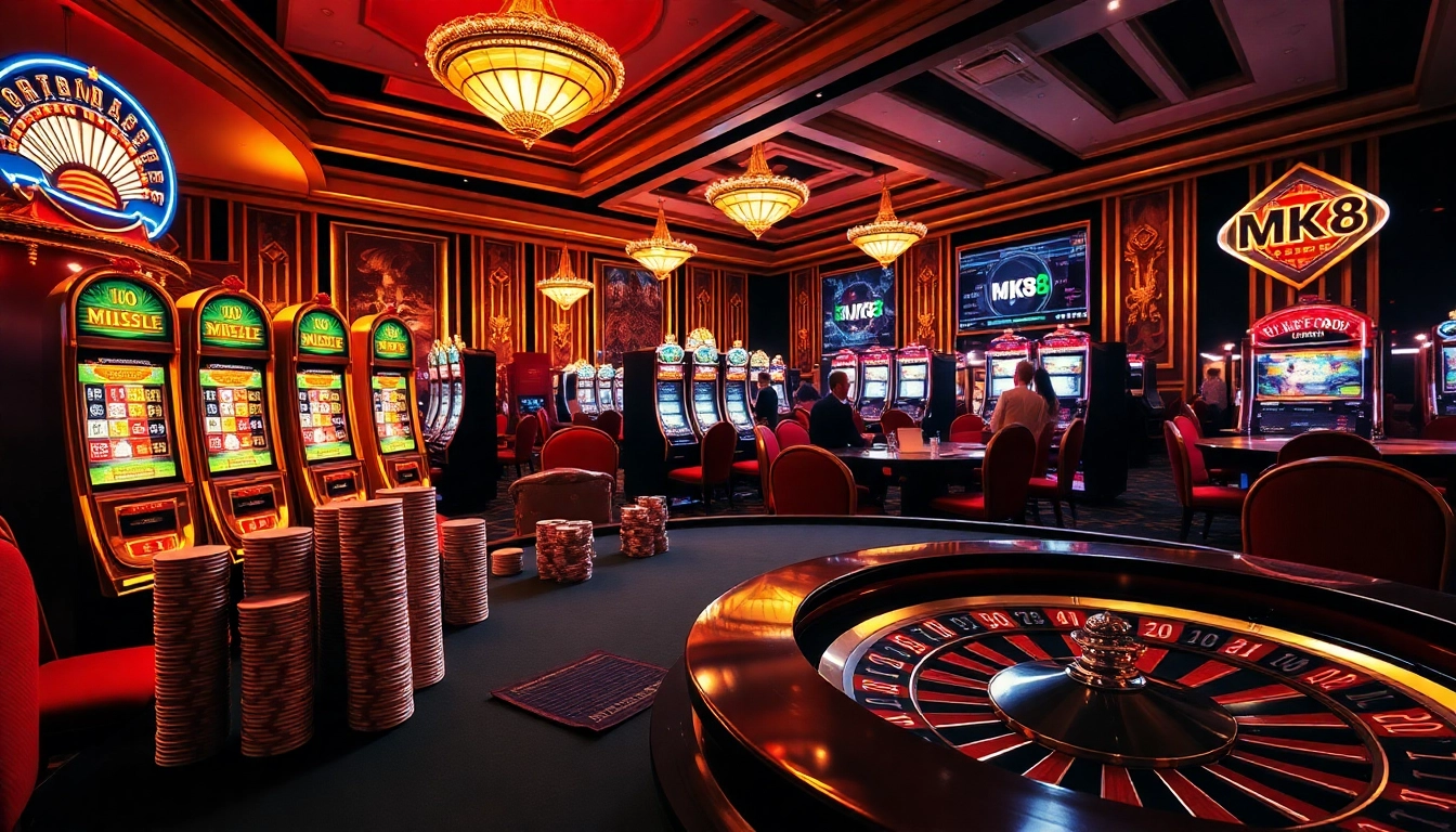 Engage in thrilling MK8 online casino experiences with luxury poker games and vibrant slot machines.