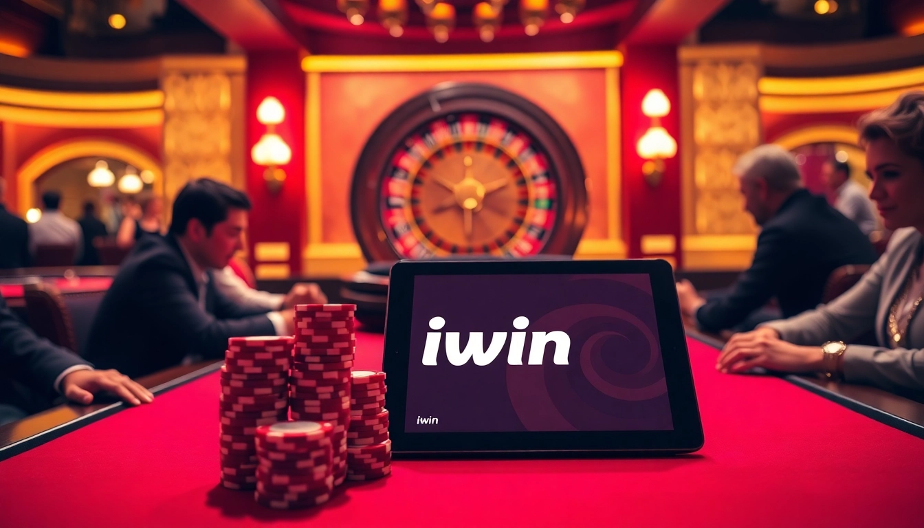 Experience thrilling card games and poker action with iwin in a luxurious casino setting.