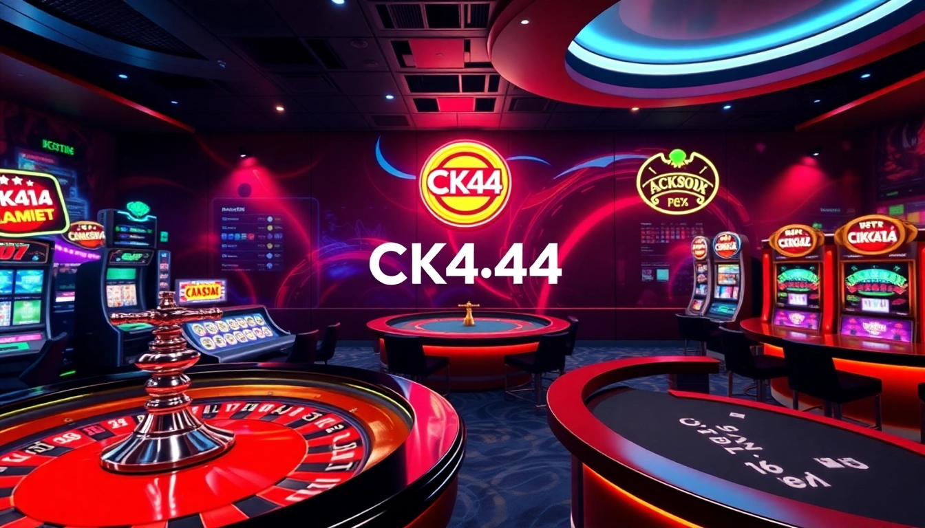Experience the excitement of CK444's online casino with spinning slots and vibrant poker tables.