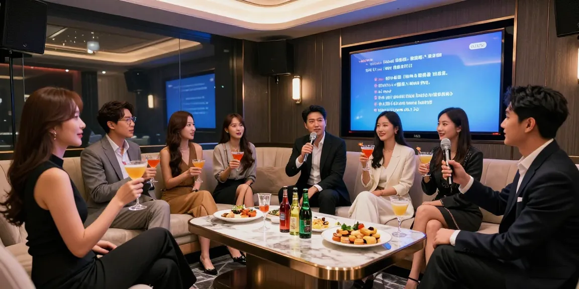 강남가라오케 정찰제 안내를 위한 프리미엄 룸의 분위기를 보여주는 이미지.