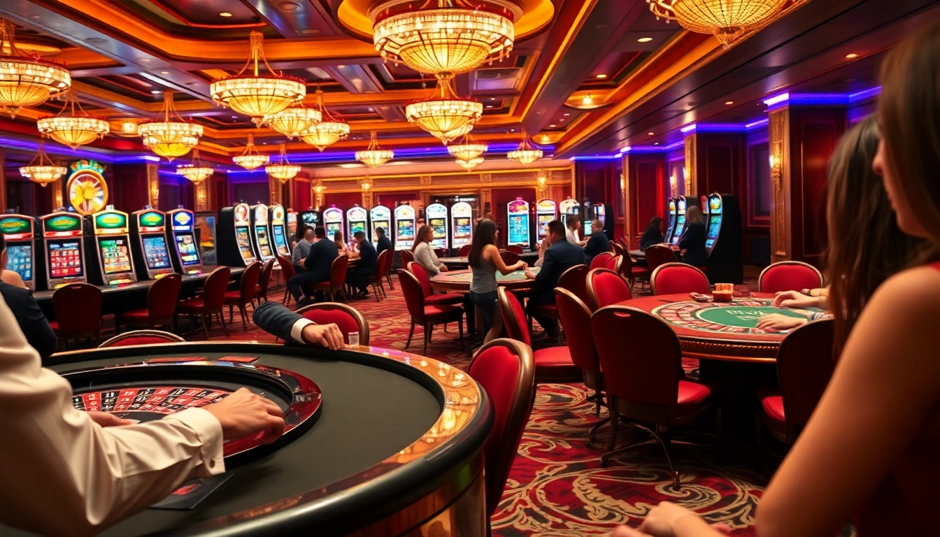 Players enjoying a high-stakes game at MERAH45's luxurious casino environment.