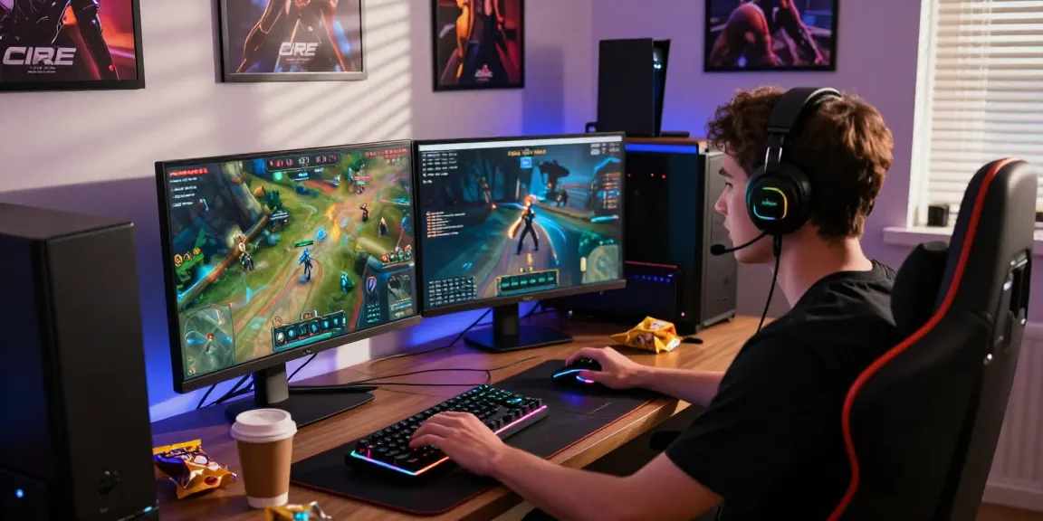 Engaging gaming setup with rokok88 link alternatif displayed on screen, featuring vibrant graphics and an immersive atmosphere.