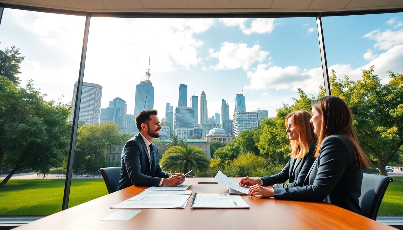 Visual representation of a migration lawyer Melbourne assisting clients in a professional setting.