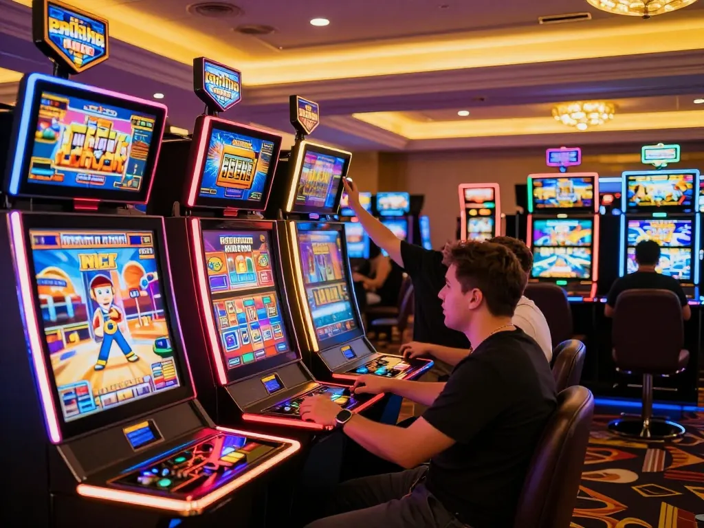 Experience the excitement of the 777x gaming adventure at vibrant slots with animated screens.