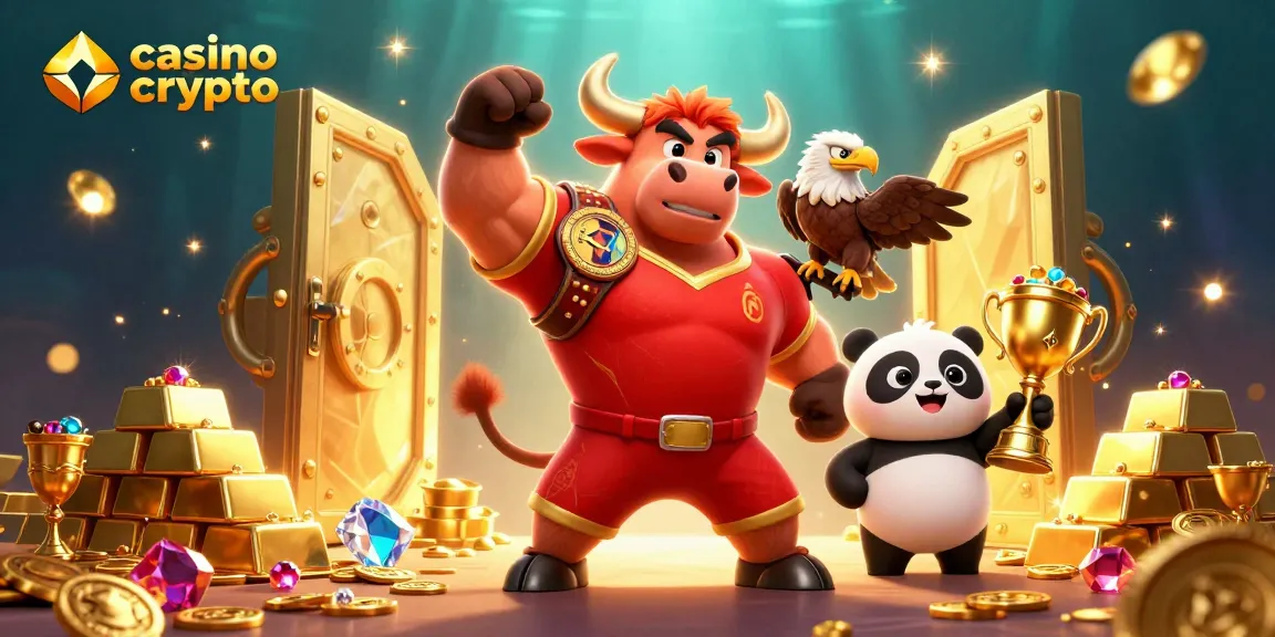 Gioca nei casino con crypto con il toro vincente e l'aquila campione in un mondo di tesori d'oro.