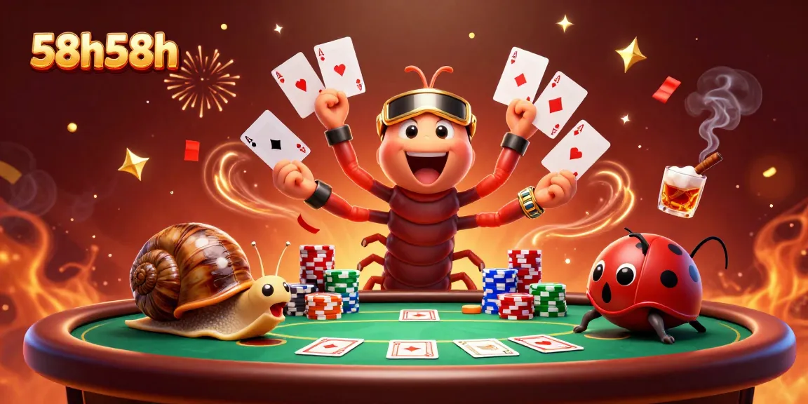 O jogo emocionante no 58h58h atrai jogadores com cartas e fichas de pôquer.