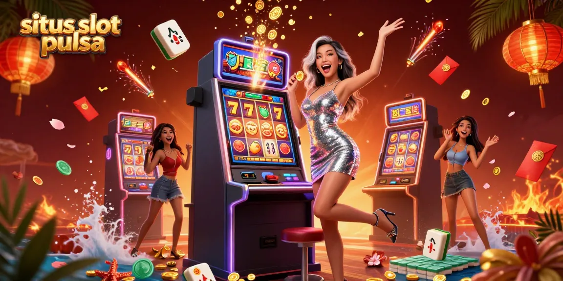 Experience the excitement of situs slot pulsa with vibrant jackpot celebrations and 3D casino elements.