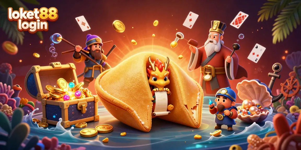 Experience the excitement of gaming with loket88 login in a colorful, lively 3D casino scene.