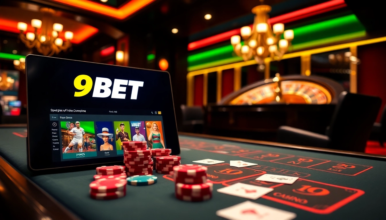 Play exciting games at 9BET with vibrant table setups and alluring casino elements.