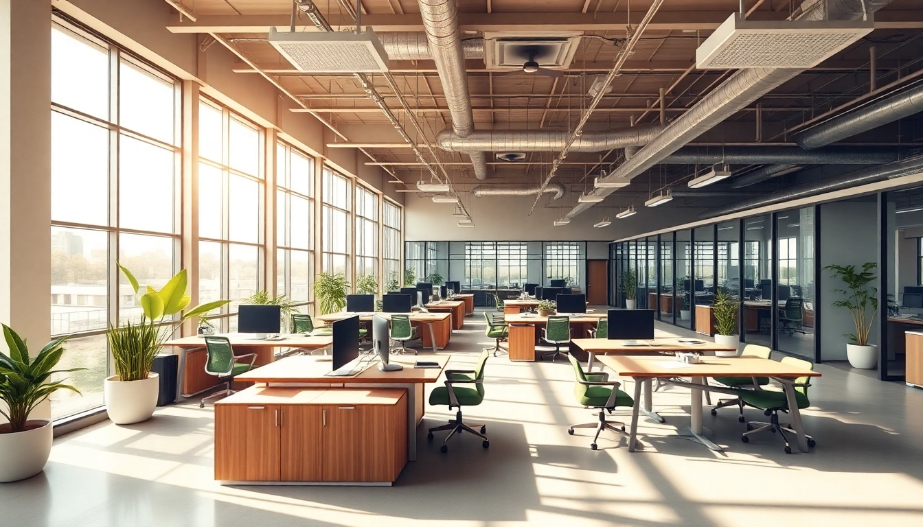 Highlighting key aspects of industrial leasing within a modern office environment.