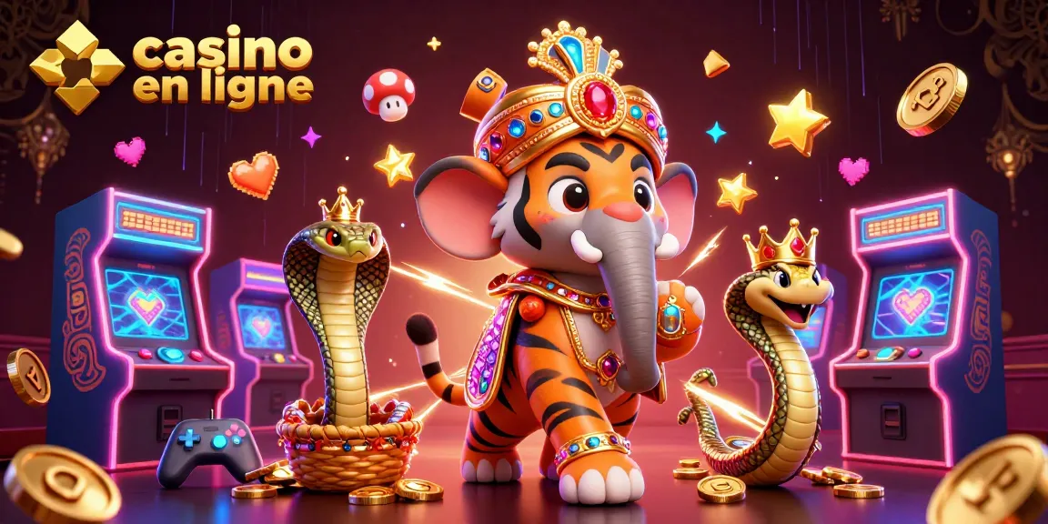 Profitez de jeux captivants dans un casino en ligne avec l'éléphant et le maharaja en scène.