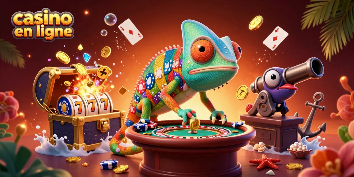Faites frémir le casino en ligne avec un énorme caméléon et des jeux d'algues colorés.