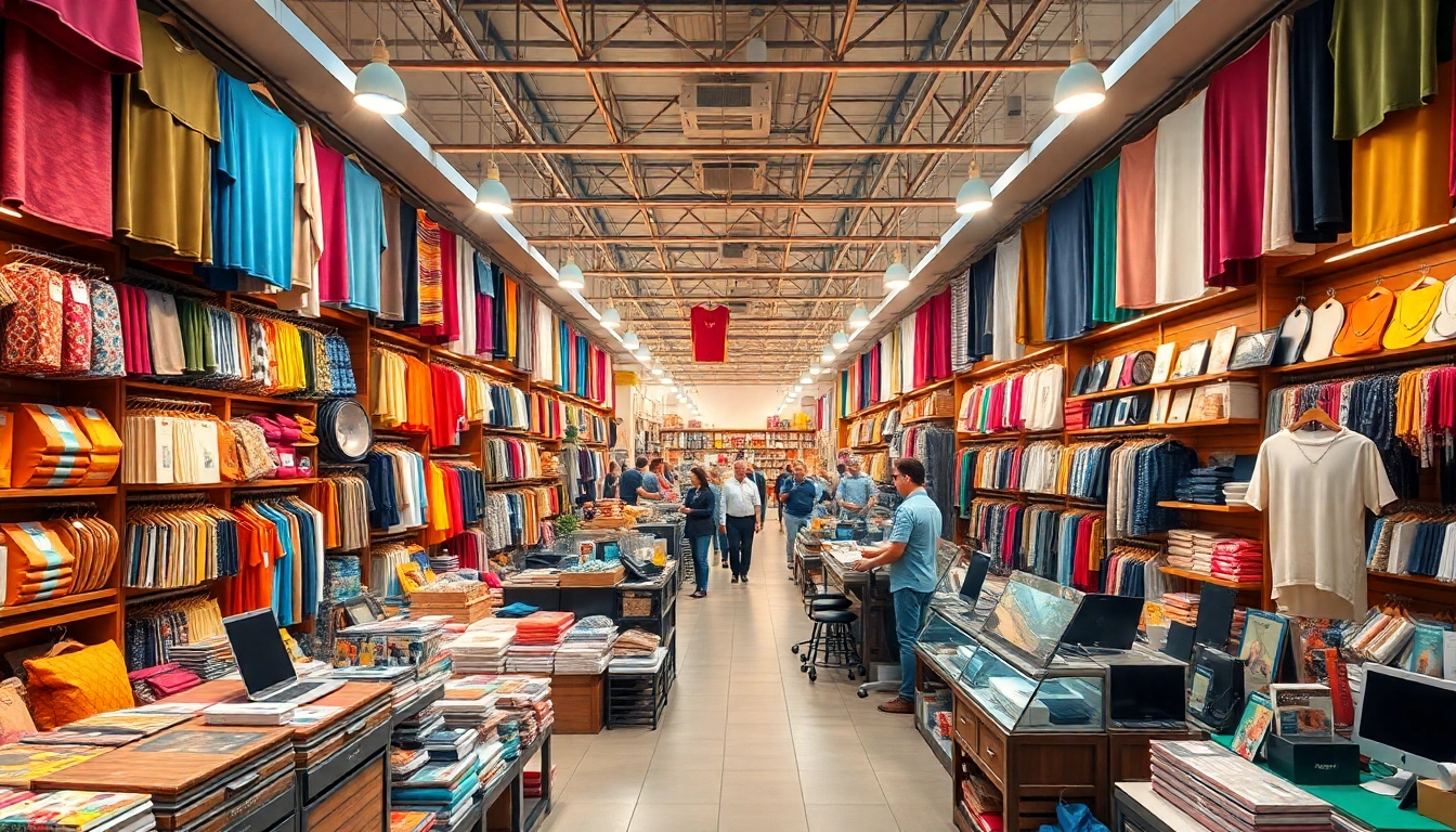 Explore an engaging wholesale marketplace showcasing vibrant products and shoppers.