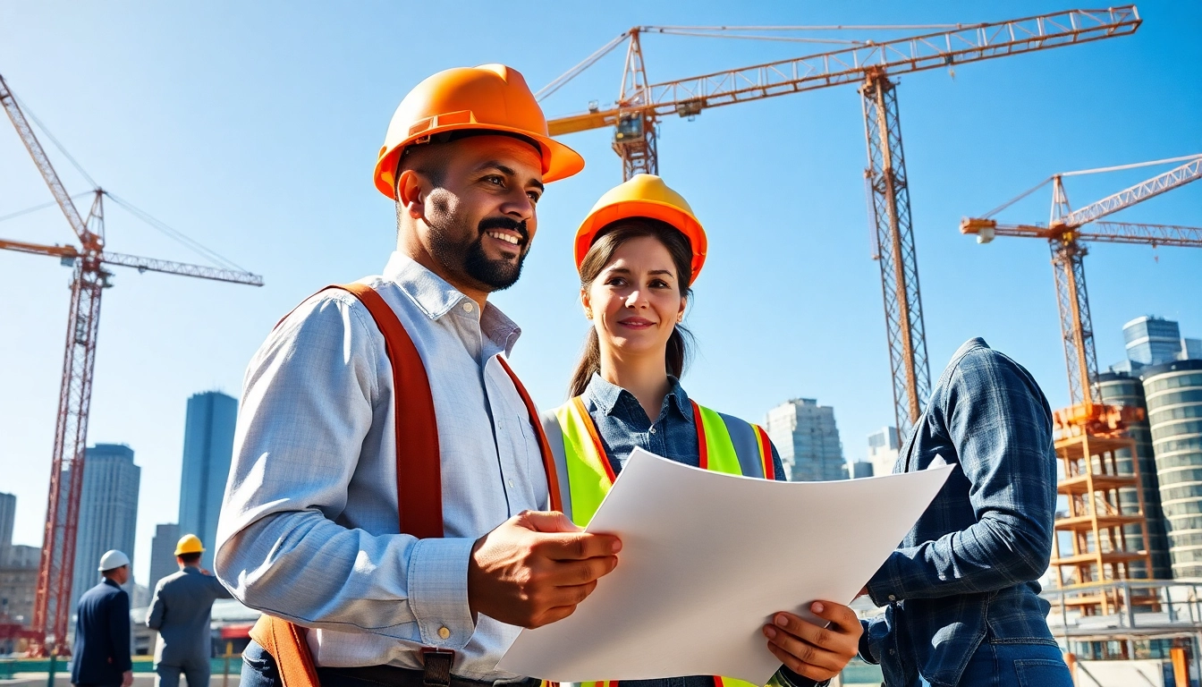 New York City General Contractor managing a busy construction site with team collaboration.