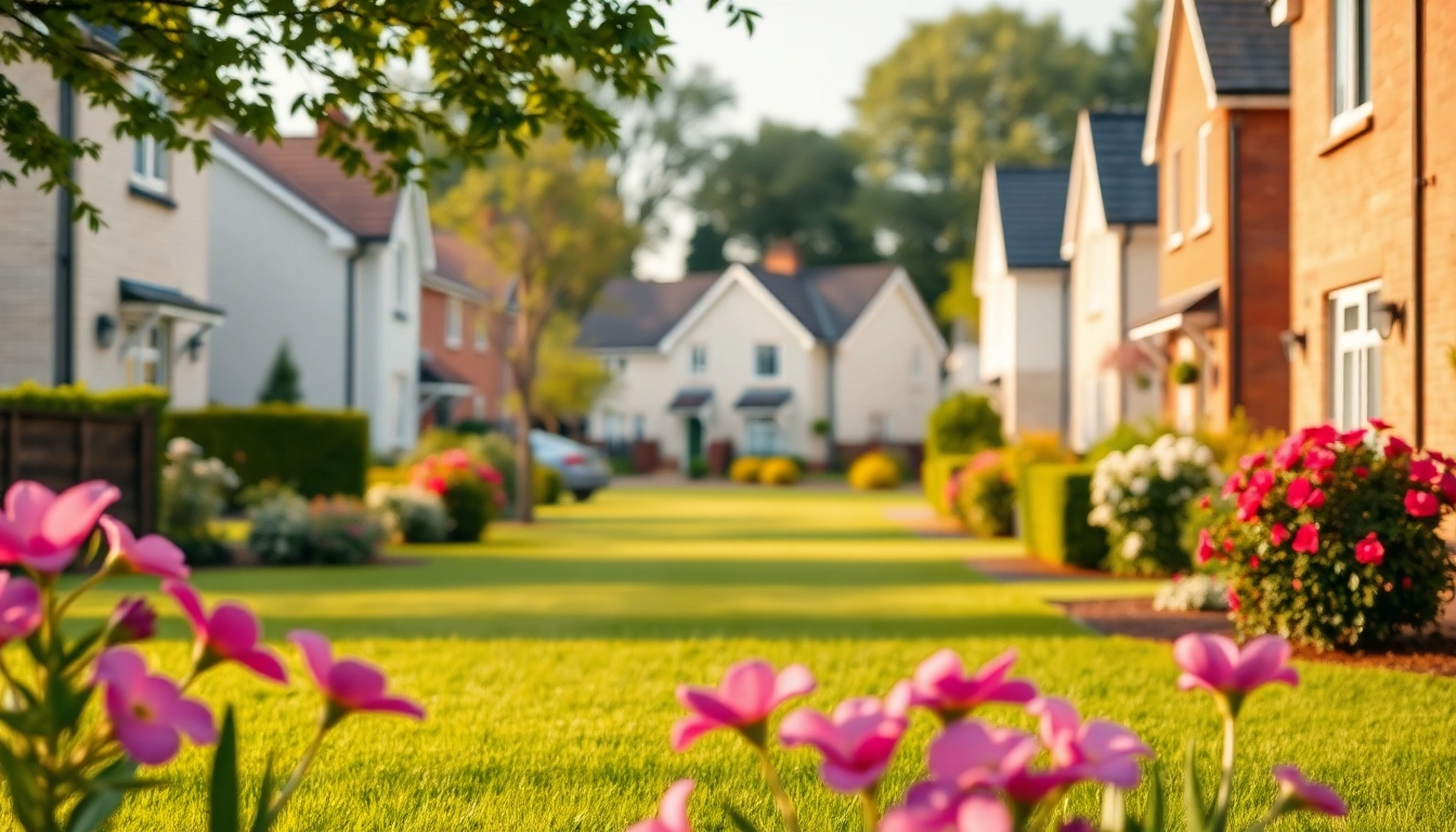 Highlighting guaranteed rent in Ealing through a serene neighborhood showcasing modern homes.