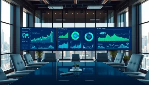 Interactive interface showcasing data analytics at https://benchbot.ai in a modern workspace.