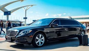 Enjoy a luxurious airport transfer with https://www.canadalimotaxi.com elegant limousine service at a bustling terminal.