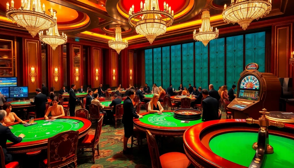 Experience the thrill of high-stakes gambling at xx88.com with vivid gaming tables and bright slot machines.