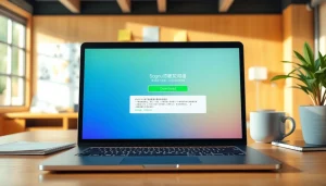 Download the Sogou Input Method from a professional workspace setting with vibrant elements.