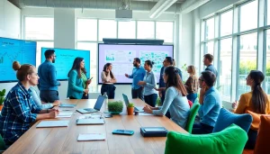 Team collaborating at https://www.shiverhamilton.com in a vibrant, modern office environment.