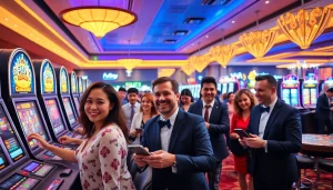 Dynamisk casinostämning på 79king där spelare njuter av varierade spel, med betoning på spänning och öppenhet i onlinebetting.