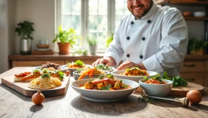 Showcasing delicious dishes from recipesalexarciab.com on a rustic kitchen table