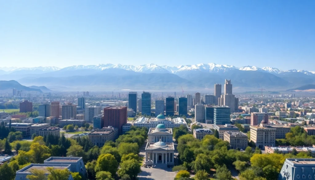 Experience the vibrant skyline of Almaty, Kazakhstan, with https://albmaftoh.com highlighting the city's beauty.