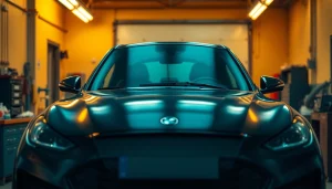 Gutachter Auto Aachen analysiert Schäden an einem Fahrzeug in einer professionellen Werkstatt.