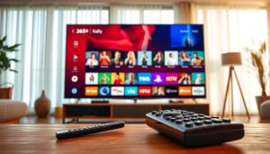365티비의 다양한 채널 옵션을 보여주는 현대적인 TV 인터페이스