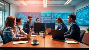 Small Business IT Support Tampa team collaborating effectively in a modern office.