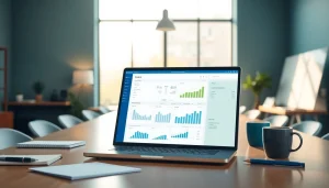 Streamline invoice processing software interface showcased on a modern desk, enhancing productivity.