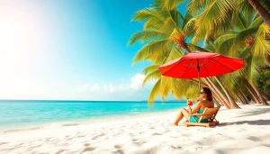 Discover the serenity of https://travelvixta.com with a beautiful beach scene, inviting couples to relax.