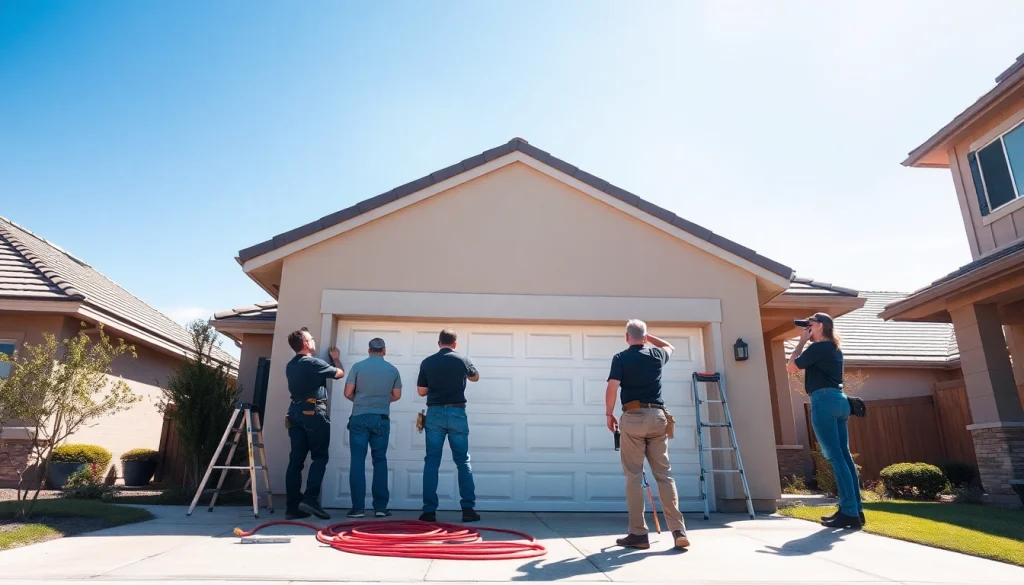 Experience seamless garage door replacement with expert technicians in action.