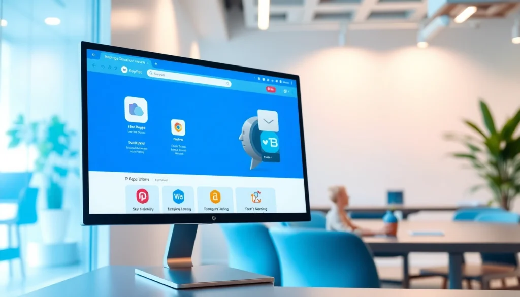 Illustration highlighting 搜狗浏览器下载 features on a modern computer screen.