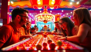 Engaging Plinko game reviews featuring vibrant game visuals and enthusiastic players.