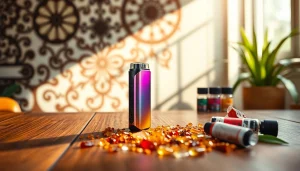 Stylish pod mod device with flavored e-liquids for enhanced vaping experience.