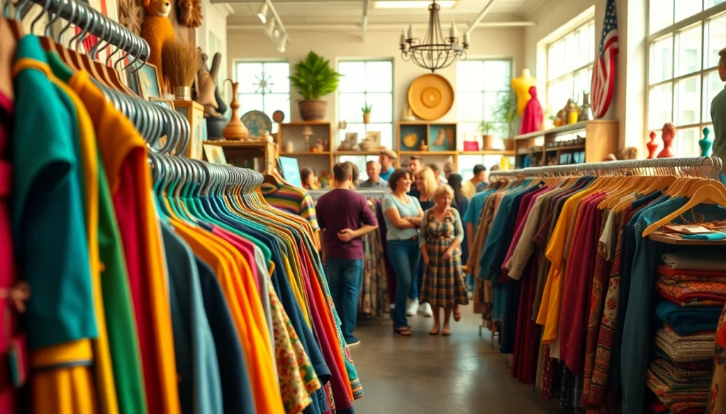 Browse eclectic vintage finds at https://thrift-vintage.com amidst vibrant store ambiance.