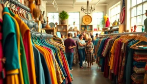 Browse eclectic vintage finds at https://thrift-vintage.com amidst vibrant store ambiance.