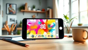 A user-friendly interface of 美图秀秀下载 showcasing vibrant photo editing tools on a smartphone.