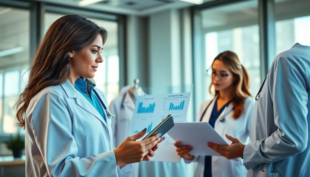 Healthcare professionals collaborating on the ADAPTABLE Aspirin Study research data.