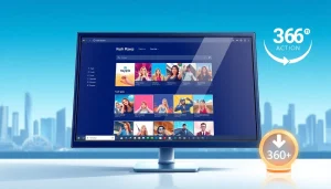 Engaging mockup showcasing 360安全浏览器下载 with modern design elements and vibrant thumbnails.