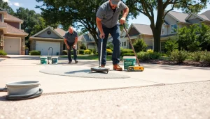 Concrete Leveling Roseburg services performed by professionals on a residential driveway.
