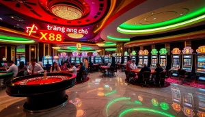 Experience the excitement of the casino at Trang chủ XX88 with players engaged in a thrilling roulette game.