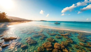 Praia de Paripueira no Brasil com areias douradas e águas claras ao pôr do sol.
