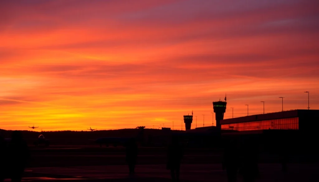 Travelers arriving at Edinburgh Airport, showcasing the busy terminal and incoming flights.