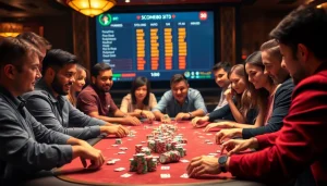 Nikmati keseruan Domino88 poker game dengan pemain fokus di meja poker mewah.