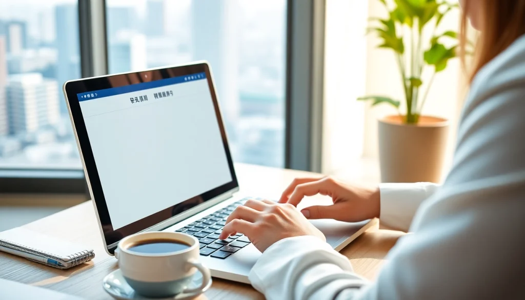 Boost your translation skills with 有道翻译下载 on a modern laptop in a professional setup.